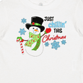 thumbnail image 4 of Inktastic Just Chillin' This Christmas Fun Snowman in Top Hat Boys or Girls Baby T-Shirt, 4 of 5