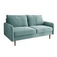 thumbnail image 2 of 56.3'' Velvet Round Arm Loveseat, Couch with Solid Wood Frame, for Guest Room, Teenager's Room, and Small Apartment,33.1'' H x 56.3'' W x 31.1'' D, 2 of 5