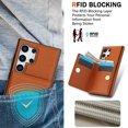 thumbnail image 6 of Allytechgroup Wallet Case Cover for Samsung Galaxy S25 Ultra, with Ring Holder Cards Slots Premium PU Leather TPU Back Cover Shockproof RFID Blocking Phone Case for Samsung Galaxy S25 Ultra, Brown, 6 of 7