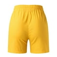thumbnail image 6 of Plus Size Shorts Ladies Drawstring Elastic Waist Comfy With Pockets Casual Shorts Women Shorts Yellow XXXXXL, 6 of 6