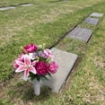 thumbnail image 5 of 20.5-inch Artificial Silk Pink Lily & Peony Mixed Cemetery Large Round Vase, for Indoor/Outdoor Use, by Mainstays, 5 of 8