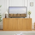 thumbnail image 4 of Aukfa 67" Modern Sideboard Cabinet, Wood Storage Credenza & TV Cabinet with 6 Fluted Doors for Living Room/Dining Room,Natural, 4 of 8