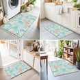 thumbnail image 4 of Entryway Rug 2'x3', Teal Red Coastal Kitchen Runner Rugs Non-Slip Carpet Mats, Nautical Seahorse Beach Coral Starfish Bedside Rugs Runners Washable Floor Carpet for Bathroom Laundry Room, 4 of 8