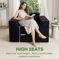 thumbnail image 3 of 41.5" Boneless Chair, Black Corduroy Cloud Single Sofa with Cup Holders and Storage Pockets, Chaise Lounge Chair for Living Room, No Assembly Required, 3 of 12