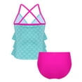 thumbnail image 2 of Yruioon Girls Mermaid Fish Scales Printed Swimsuits Two Piece Tankini Sets Swimwear Bathing Suits Lake Blue 10, 2 of 7