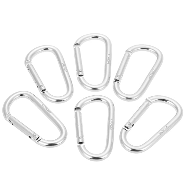 Paquete de 6 mosquetones de aluminio con clip y anilla en D de Lixada