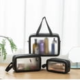 thumbnail image 4 of Lazer Makeup Travel Pouch Set of 3 | Cosmetic & Toiletry Organizer Bags for Brushes and Travel Essentials – Black, 4 of 9