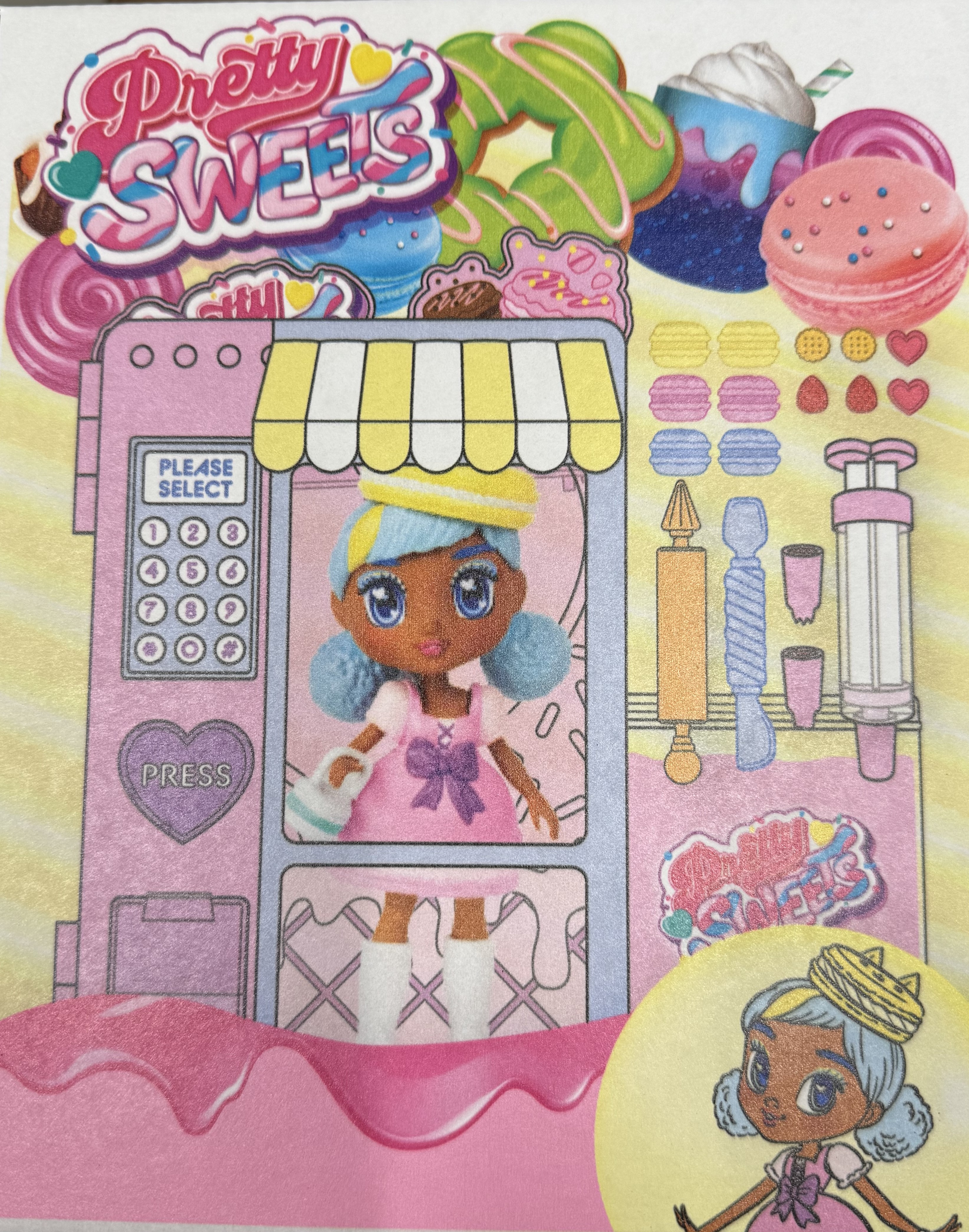 Pretty Sweets Molly Macaron 5" Doll & Vending Machine Playset, Children Ages 3+