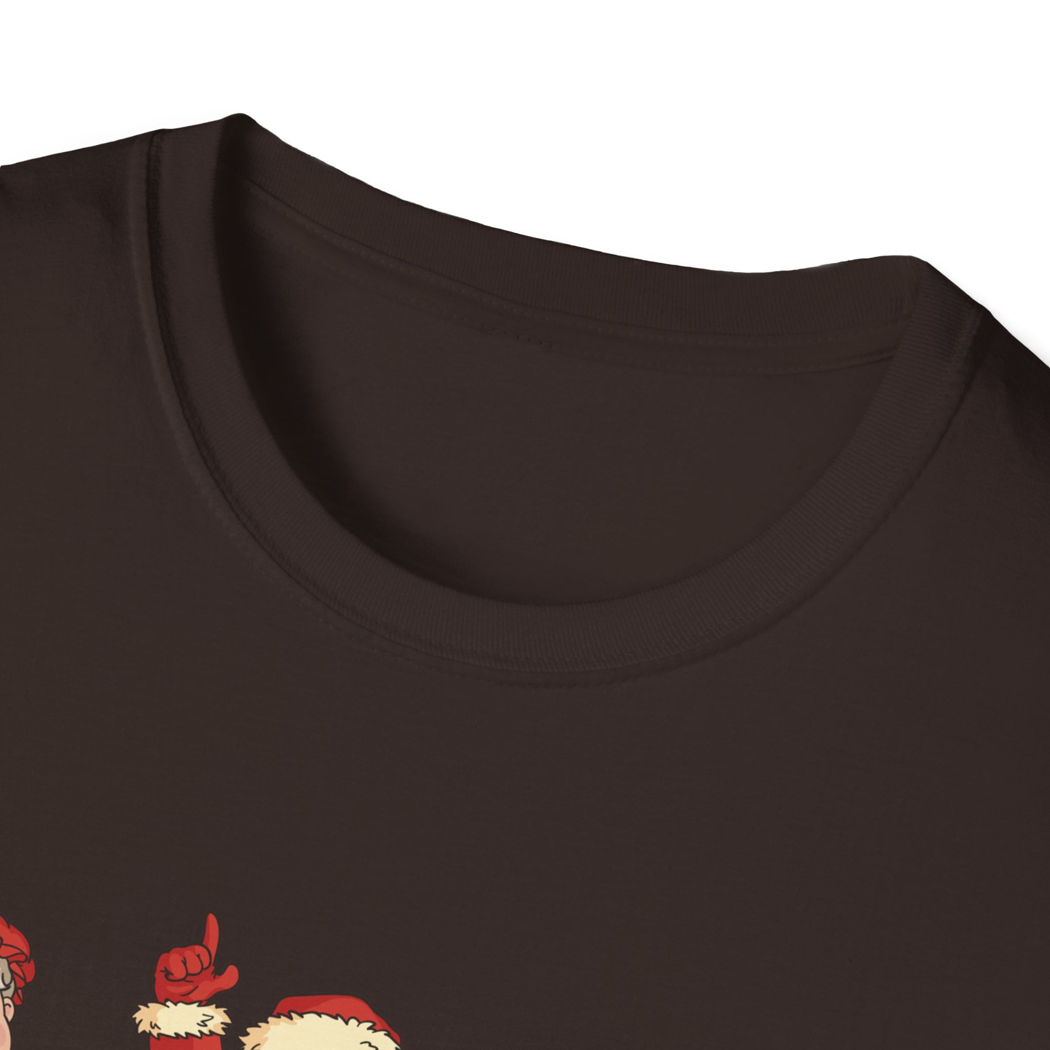 Holiday Dancing Santa Reindeer Snowman Elf Gingerbread Tee