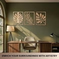 thumbnail image 4 of Modern Wooden Wall Sculptures - Set of 3 - Home Decor Accent - Large Wall Art for Living Room, Bedroom, Office - Easy Installation (Oak, Large - Tree Leaves), 4 of 8