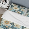 thumbnail image 4 of Designart "Coastal Blue Bloom Elegance" Floral Bedding Covert Set - Cottage Bed Set With 2 Shams, 4 of 5