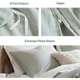 thumbnail image 3 of Hyde Lane Linen Blend Duvet Cover Set King Size, Luxury French Flax Linen Cotton Blend Bedding Set, Natural and Organic, Soft and Breathable, with 2 Pillow Shams, 104"x90", Sage Green, 3 of 14