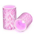 thumbnail image 2 of Pink Style Pattern Flickering Flameless Candles Battery Operated with Remote Timer LED Pillar Candles Set of 2, 2 of 7