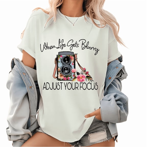 Funny Camera Lover Shirt - Motivational Focus Quote Tops for Men & Women, Premium Cotton Photography Apparel