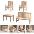 thumbnail image 1 of IFANLANDOR 4Set Mini Garden Decorative Bench Khaki Wood for Landscape Decoration, 1 of 8