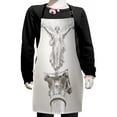 thumbnail image 1 of Retro Kids Apron, Angel Greek Muse on Neoclassic Pillars Relic Print Antique Neutral Toned Graphic Print, Boys Girls Apron Bib with Adjustable Ties for Cooking Baking Painting, White, by Ambesonne, 1 of 2