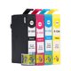 thumbnail image 1 of 4 piezas Cartucho de tinta Negro Cian Magenta Amarillo Suave Precisión Transparente Antidesvanecimiento Cartucho de tinta de impresora para Stylus T1331 T1332 T1333 T1334, 1 of 9