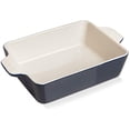 thumbnail image 1 of SWEEJAR Ceramic Baking Dish, Rectangular Small Baking Pan with Double Handles, 22OZ for Cooking, Brownie, Kitchen, 6.5 x 4.9 x 1.8 Inches(Navy), 1 of 5