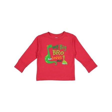 

Inktastic My Big Bro Loves Me Dinosaur Brother Gift Toddler Boy Girl Long Sleeve T-Shirt