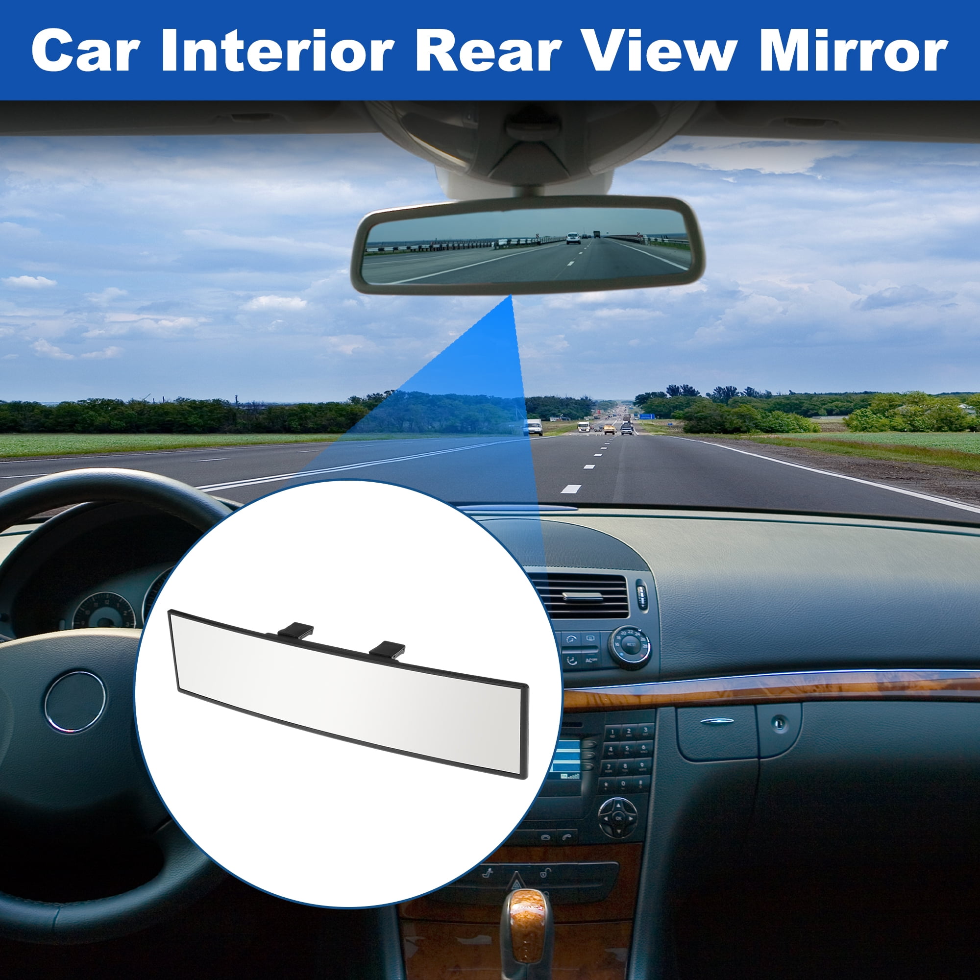 Unique Bargains 11.81x 2.36" Interior Rearview Mirror Back Clip Type Rectangle