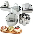 thumbnail image 4 of POINTERTECK Dessert Rings Molds   Cake Rings Set  Stainless Steel Cake Rings  Dessert Molds With Pusher For Cooking Pancake Cookies, 4 of 6