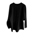 thumbnail image 4 of Baqcunre Sweaters For Women Women's Dough Loose Bat Sleeve Half High Neck Knitting Sweater Top Workout Tops Plus Size Tops Black L, 4 of 4
