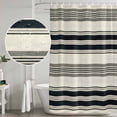 thumbnail image 5 of Black Grey Striped Shower Curtain, Waterproof Shower Curtains for Bathroom, Farmhouse Vintage Stripe Washable Fabric Bathtub Curtain Set Bath Decor with 12 Hooks Stall 36"x72", 5 of 8