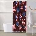 thumbnail image 6 of Shower Curtain, American Stars Waterproof Fabric Plastic Shower Curtain, Drying Fast Bathroom Curtain with 9 Buttonholes, Ruffle Shower Curtain 60x72in, 6 of 8