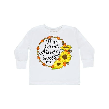 

Inktastic My Great Aunt Loves Me with Sunflower Wreath Gift Toddler Boy or Toddler Girl Long Sleeve T-Shirt