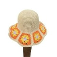 thumbnail image 5 of SikaFu Style Fresh Flower Handmade Crochet Straw Hat For Women's Version Foldable Sunshade Fisherman Hat, Summer Sunscreen Hat, 5 of 9