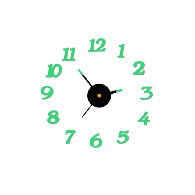Agiferg DIY Luminous Stereo Digital Wall Clock Creative Wall Sticker Clock Living Room Decoration Clock
