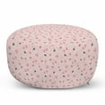 thumbnail image 1 of Dragonfly Pouf Cover with Zipper, Minimalist Themed Repetitive Spring Pattern Pastel Pink Flowers Graphic, Soft Decorative Fabric Unstuffed Case, 30" W X 17.3" L, Blush and Multicolor, by Ambesonne, 1 of 5