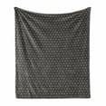 thumbnail image 1 of Lattice Soft Flannel Fleece Throw Blanket, Abstract Triangle Shapes with Twisted Lines Geometric Grid Tiles, Cozy Plush for Indoor and Outdoor Use, 70" x 90", Charcoal Grey Eggshell, by Ambesonne, 1 of 6
