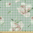thumbnail image 2 of Ambesonne Pastel Floral Fabric by the Yard Upholstery, Peony Blooms Leaves, 1 Yard, Pale Sage Green Rose, 2 of 5