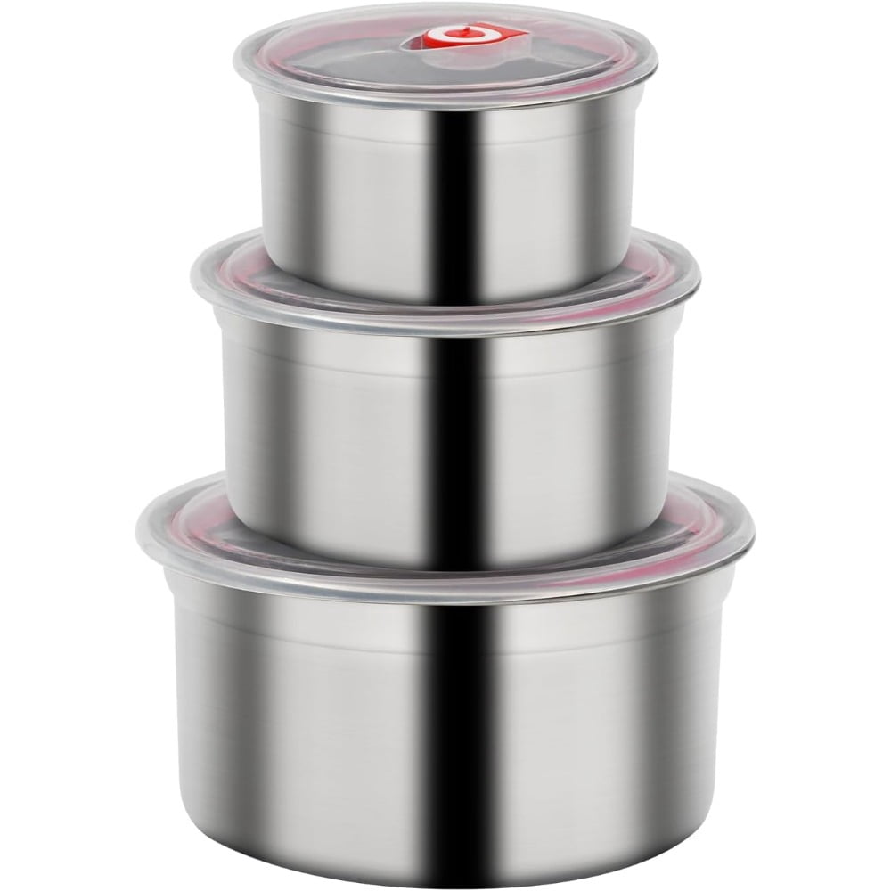 304 Stainless Steel Food Storage Container with Lid – Airtight Meal Prep Bento Box for Kitchen, Freezer and Oven Use