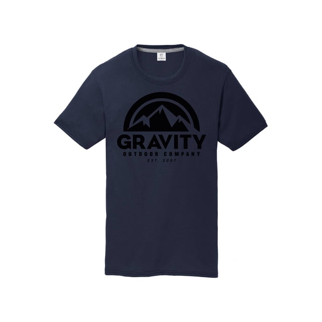 Gravity Outdoor Co. Youth Performance T-Shirt - Black Logo - Navy - Small