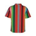 thumbnail image 3 of Daiia Mexican Serape Blanket Stripes Hawaiian Shirt for Men Gentle Cotton Regular Short Sleeve Casual-Small, 3 of 9