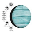 thumbnail image 4 of Goofa Teal Turquoise Wood Pattern Universal Tire Cover for Jeep, SUV, Truck, and Trailer – Waterproof, UV-Resistant,Easy to Install, Fits 14"-17" Tires-17 inch, 4 of 6