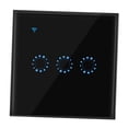 thumbnail image 1 of Interruptor de luz táctil WiFi, Interruptor inteligente para luces LED, Trabaja /, Control remoto de aplicación, Temporizador, Panel de 3 pandils Sunnimix Interruptor táctil inteligente, 1 of 8