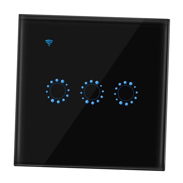Interruptor de luz táctil WiFi, Interruptor inteligente para luces LED, Trabaja /, Control remoto de aplicación, Temporizador, Panel de 3 pandils Sunnimix Interruptor táctil inteligente