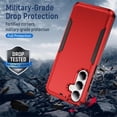 thumbnail image 7 of For Samsung Galaxy S25+ 5G Case Shockproof Rugged Full Body Protection Heavy Duty Dust/Drop Proof Cover Case​,Red&Black,For Galaxy S25+ (5G), 7 of 7