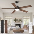 thumbnail image 5 of Zardon 52-inch Modern Ceiling Fan with Light and Remote Control, 6-Speed, 5 Blades, Ideal for Indoor Bedroom,Living Room, Black, 5 of 9