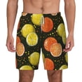 thumbnail image 2 of Picia Orange Lemon pattern Mens Swim Trunks with Compression Liner Stretch Beach Shorts Quick Dry with Zipper Pockets No-Chafing Board Shorts-XX-Large, 2 of 9