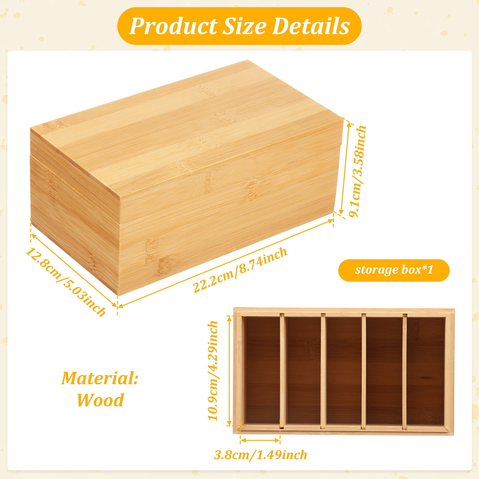 3 x 5in Index Card Holder Set Wood Recipe Box Organizer Index Card Organizer Adjustable Divider Without or With 300 Note Paper for Office Business Home