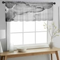 thumbnail image 2 of Marble Grey Valance Curtains for Kitchen/Living Room/Bathroom/Bedroom Window, Rod Pocket Small Topper Half Short Window Curtains Voile Sheer Scarf, Modern Abstract Ink Painting Luxury 42"x18", 2 of 8