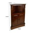 thumbnail image 5 of 35 Inch Classic Wood Corner Cabinet, Open Shelf, 2 Door Cabinet, Brown- Saltoro Sherpi- Saltoro Sherpi, 5 of 5
