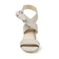 thumbnail image 6 of Journee Signature Womens Genuine Leather Hether Hook and Loop Block Heel Sandals, 6 of 8