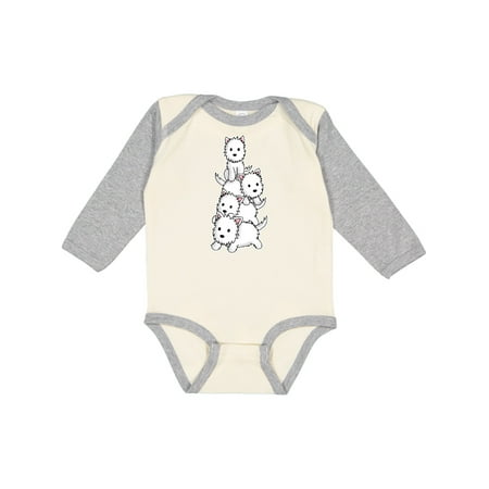 

Inktastic kawaii westie stack Gift Baby Boy or Baby Girl Long Sleeve Bodysuit
