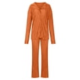 thumbnail image 7 of ICHUANYI Women's Fashion Solid Long-Sleeve Shirt and Full-Length Button Pajama Set Fall Winter Clothes, 7 of 7