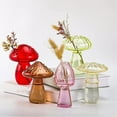 thumbnail image 4 of Dujiujun Flower Vase Adorable Mushroom Shape Transparent Glass Planter Unique Plant Propagation Station for Home Decoration, 4 of 8